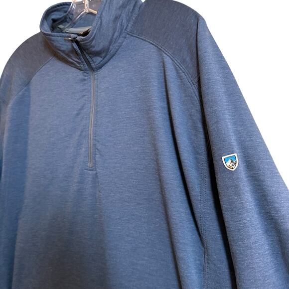 KUHL Men’s Sz XL Pullover Shirt Blue 1/4 Quarter Zip Pullover Alloy Base Layer - Picture 12 of 16